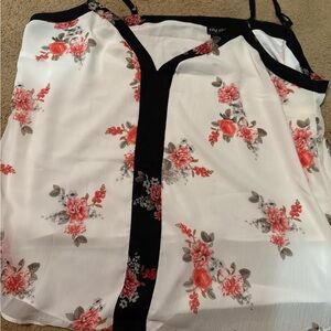 City Chic Pink and White Asymmetrical Camisole